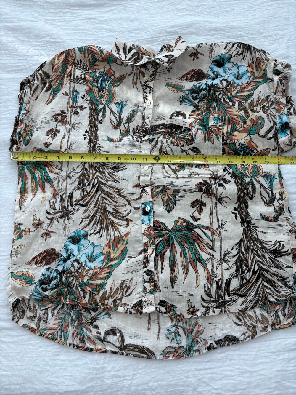 Elie Tahari 100% Linen Botanical Print Button-Down Shirt – Size M - Picture 8 of 8